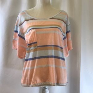 Victoria’s Secret Peach Striped Boxy Shirt